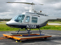 Bell 206B on the trailer