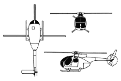 3 views of OH-6A